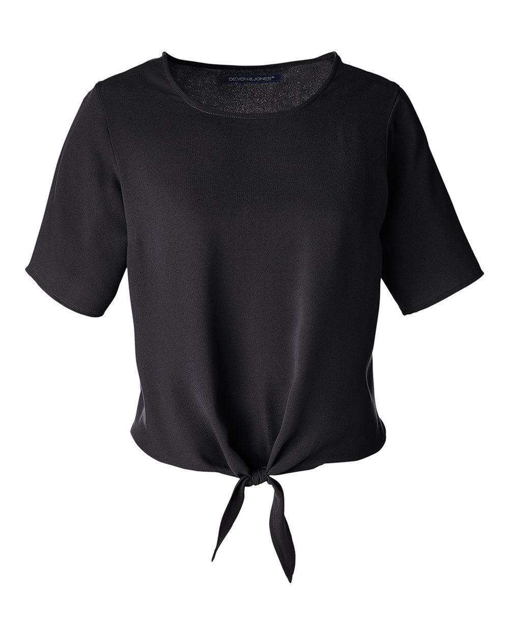 Women's Perfect Fit™ Tie Front Blouse - Front - B732B2502 - Black