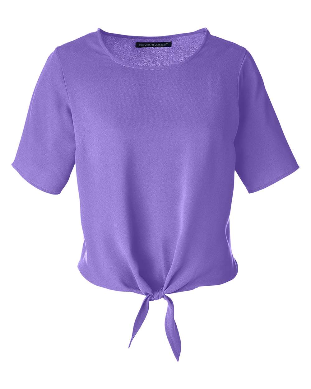 Women's Perfect Fit™ Tie Front Blouse - Front - B732B2672 - Grape