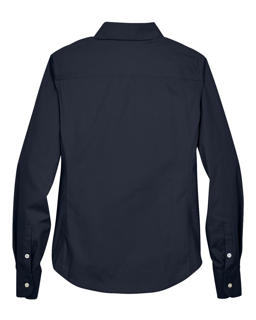Women's Crown Collection® Broadcloth Woven Dress Shirt - Back - B601B2652 - Navy