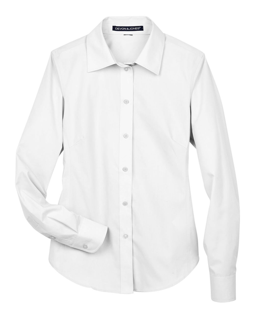 Women's Crown Collection® Broadcloth Woven Dress Shirt - Front - B601B2002 - White