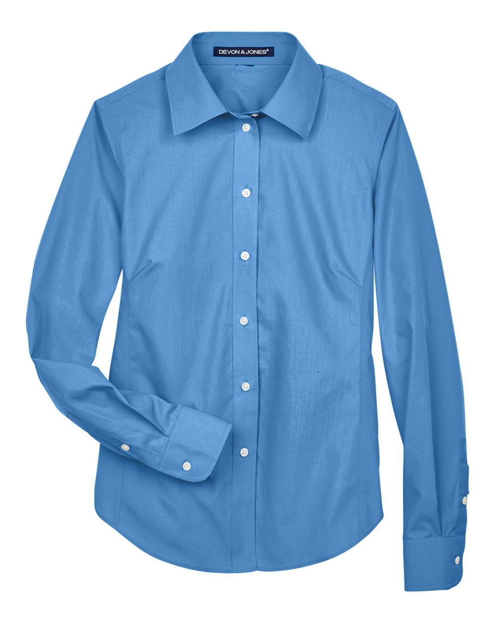 Women's Crown Collection® Broadcloth Woven Dress Shirt - Front - B601B2102 - French Blue