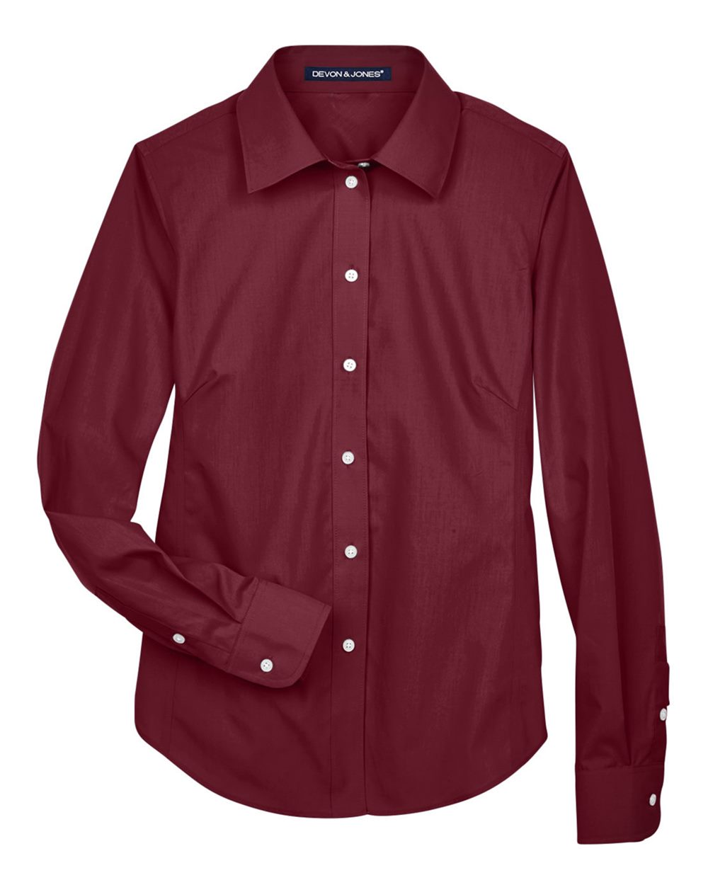 Women's Crown Collection® Broadcloth Woven Dress Shirt - Front - B601B2322 - Burgundy