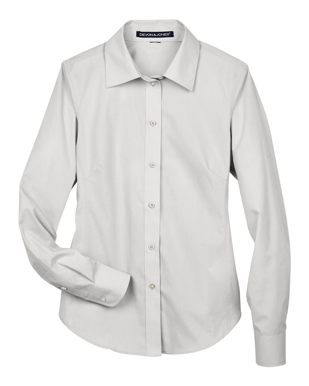 Women's Crown Collection® Broadcloth Woven Dress Shirt - Front - B601B2352 - Silver