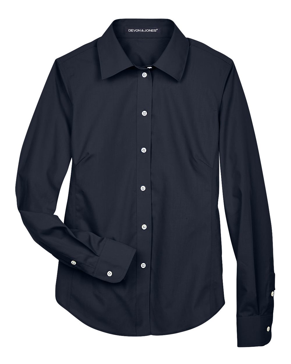 Women's Crown Collection® Broadcloth Woven Dress Shirt - Front - B601B2652 - Navy