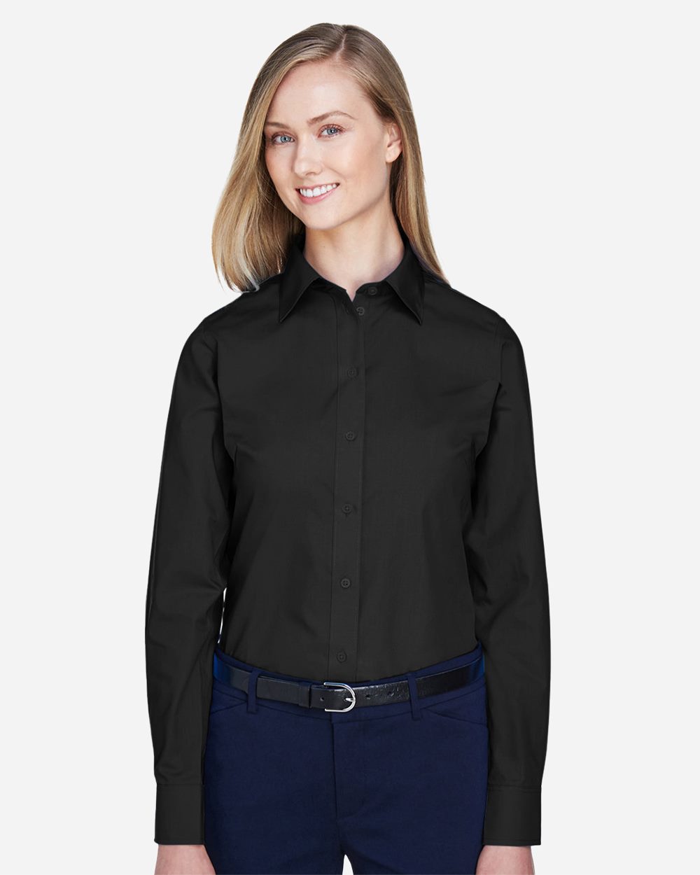 Women's Crown Collection® Broadcloth Woven Dress Shirt - styleImage