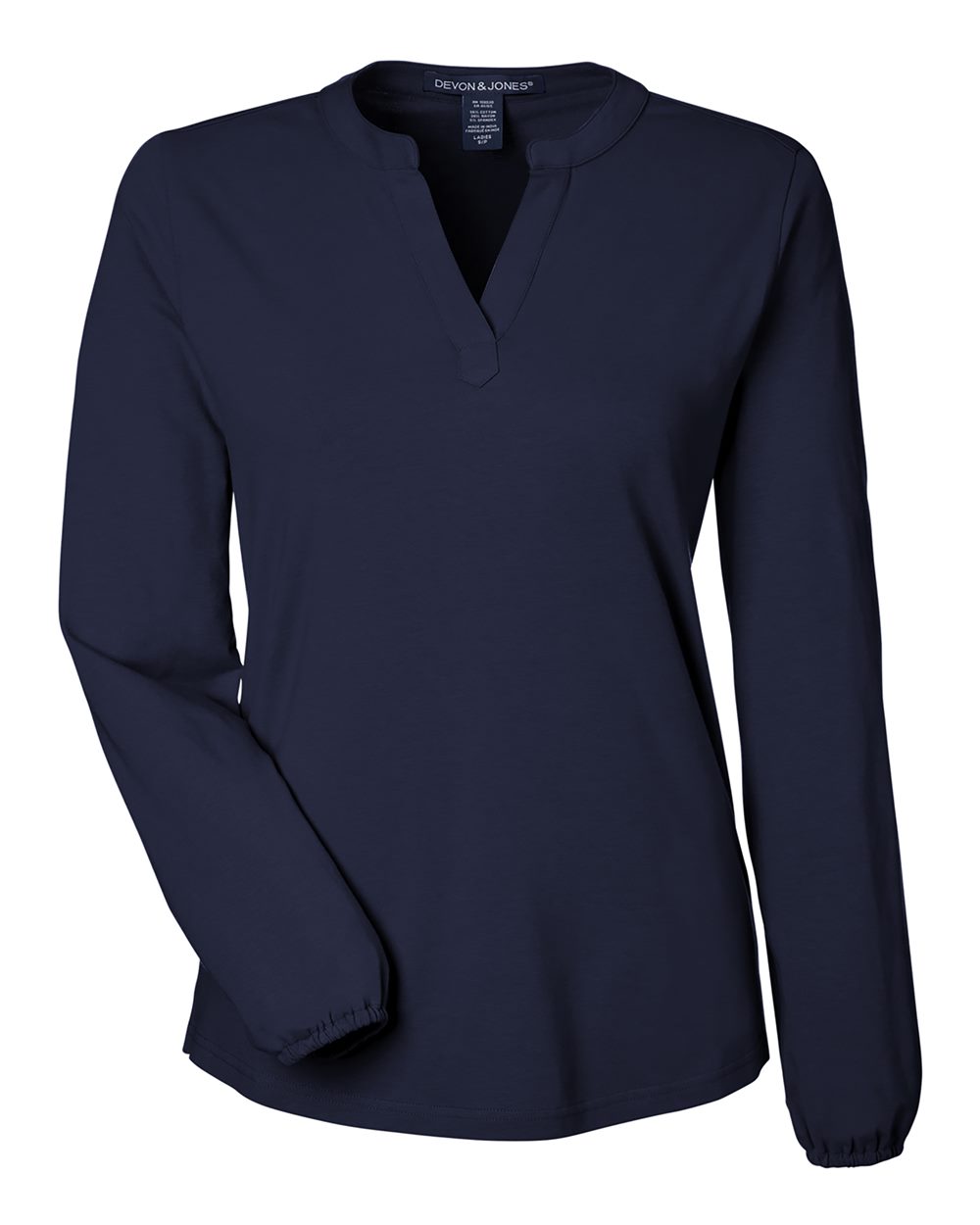 Women's Raleigh Half-Placket Knit Top - Front - B718B2652 - Navy