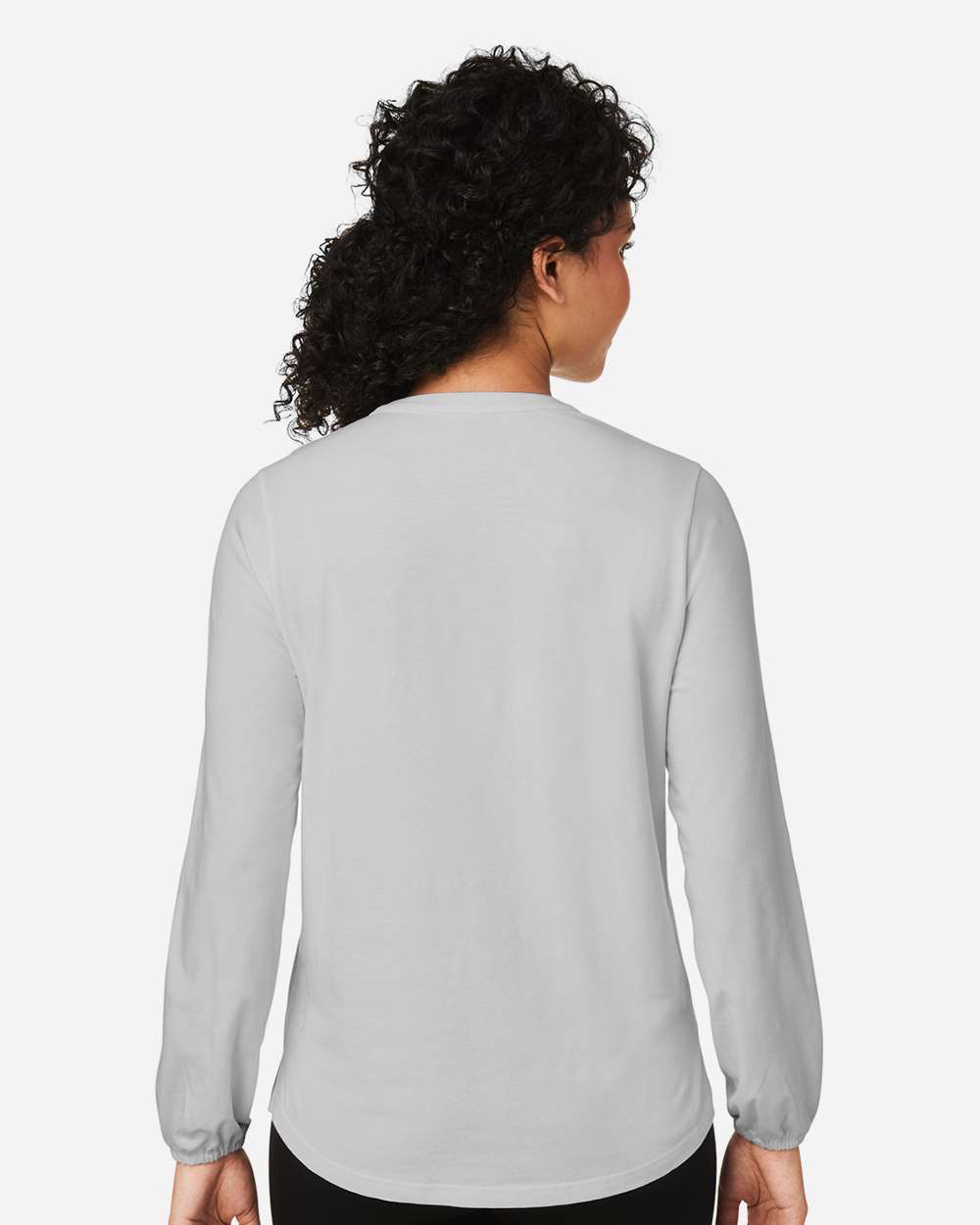 Women's Raleigh Half-Placket Knit Top - OnModelBack - B718B2352 - Grey