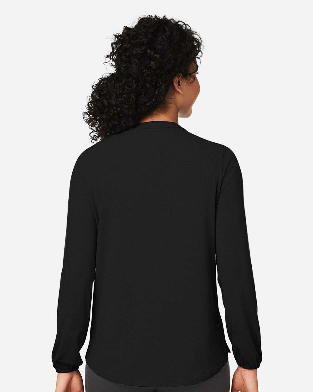 Women's Raleigh Half-Placket Knit Top - OnModelBack - B718B2502 - Black