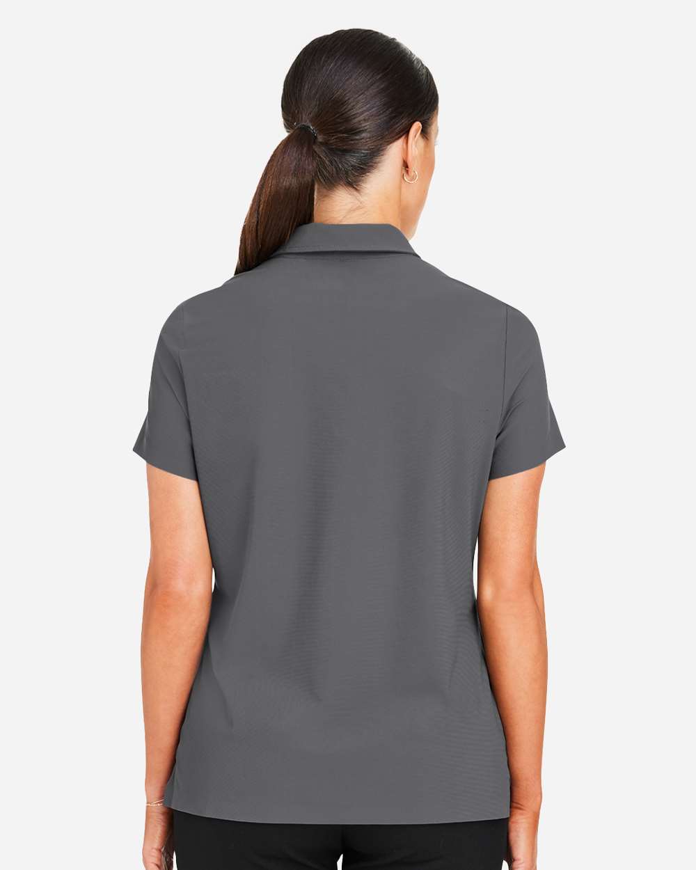 Women's CrownLux Performance® Windsor Welded Polo - OnModelBack - B623B2132 - Graphite
