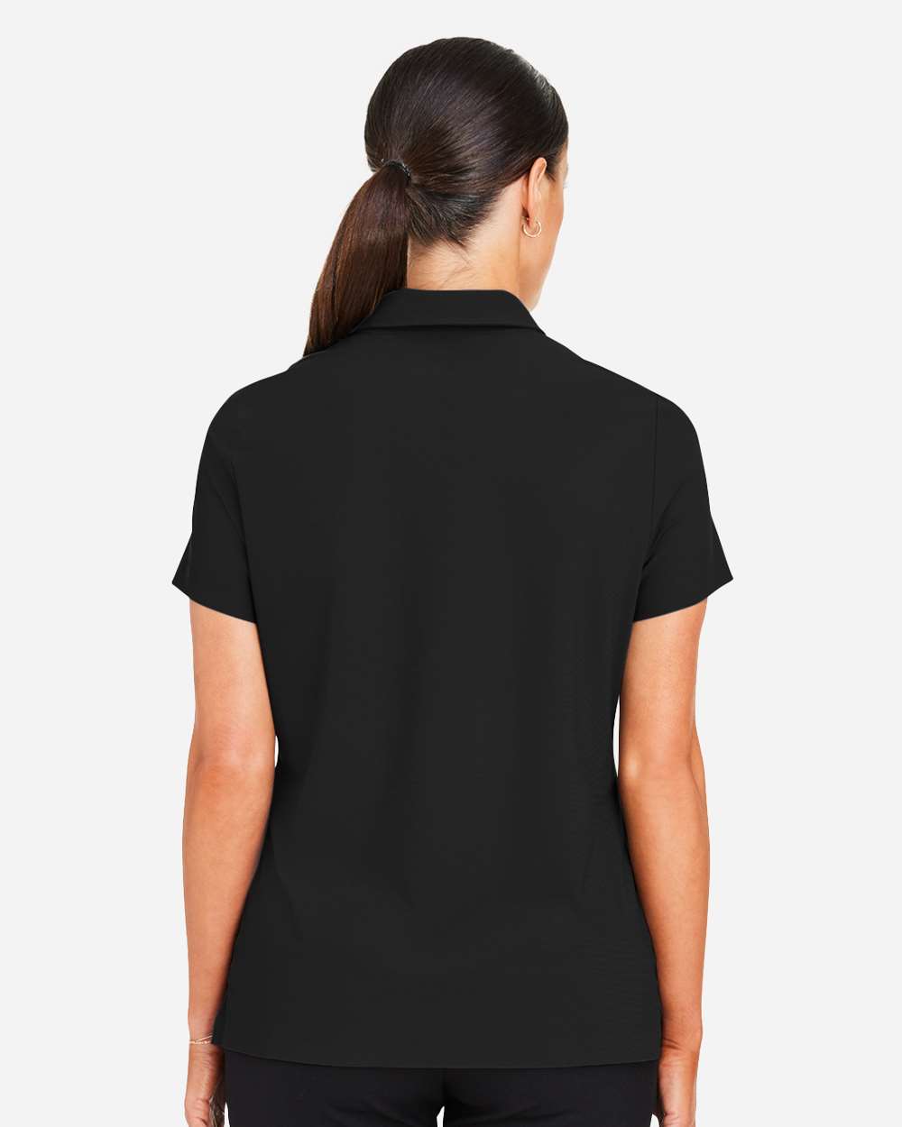 Women's CrownLux Performance® Windsor Welded Polo - OnModelBack - B623B2502 - Black