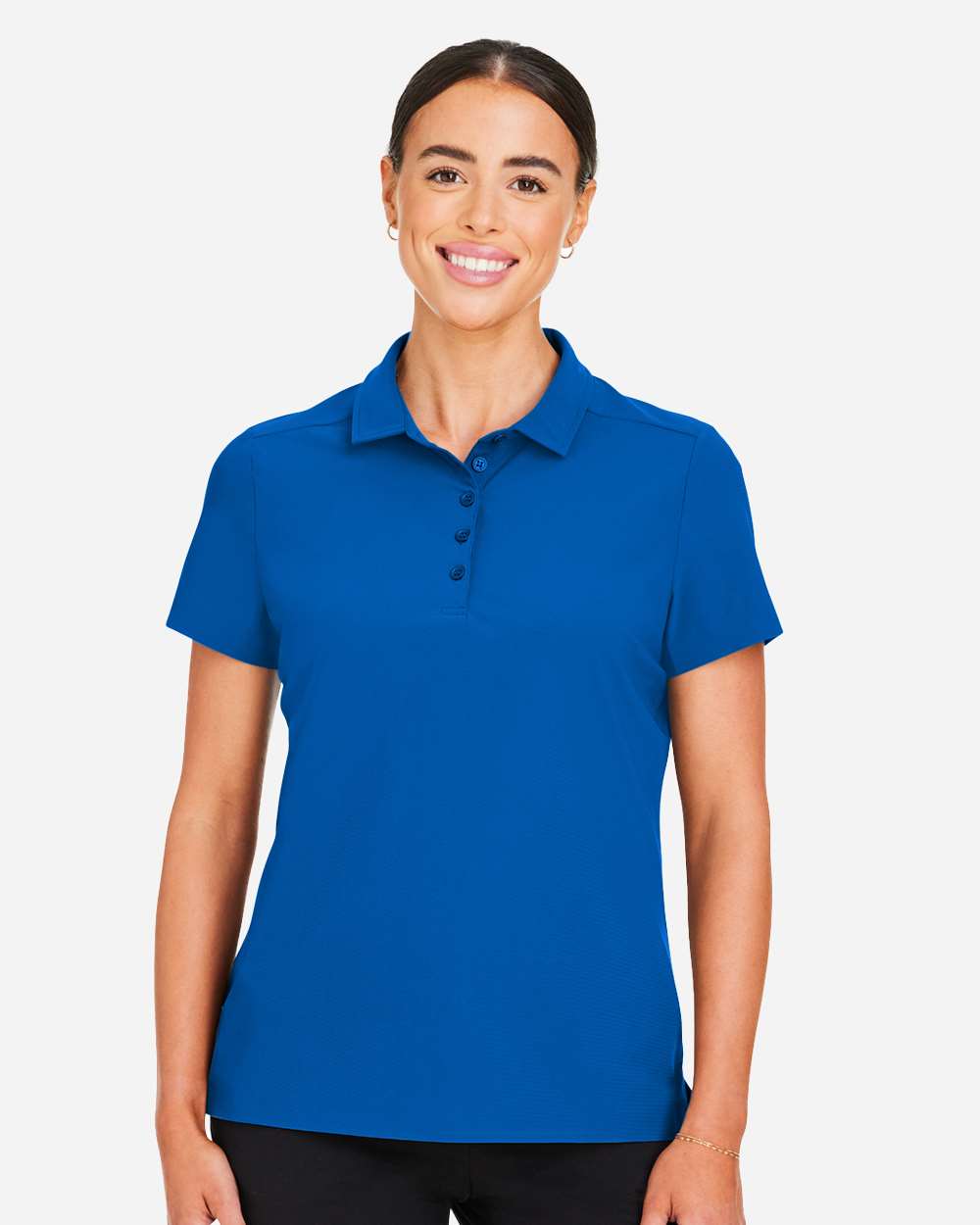 Women's CrownLux Performance® Windsor Welded Polo - OnModelFront - B623B2252 - French Blue