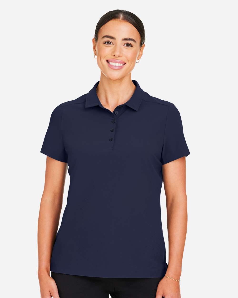 Women's CrownLux Performance® Windsor Welded Polo - OnModelFront - B623B2652 - Navy