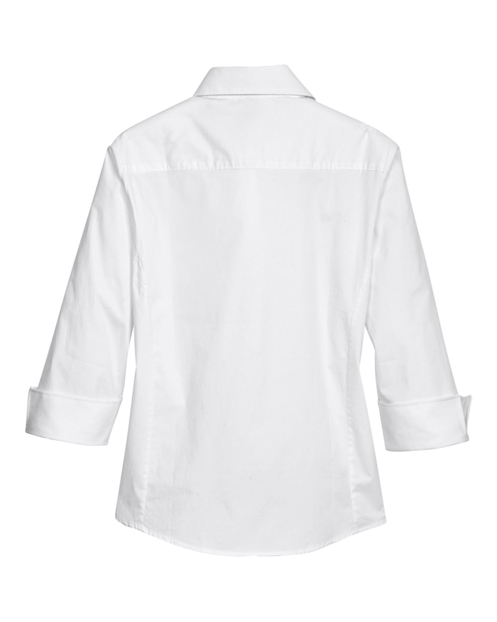 Women's Perfect Fit™ Three-Quarter Sleeve Stretch Poplin Dress Shirt - Back - B733B2002 - White