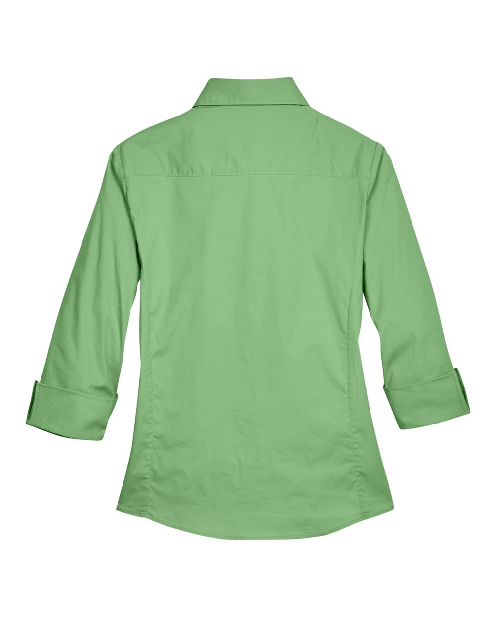 Women's Perfect Fit™ Three-Quarter Sleeve Stretch Poplin Dress Shirt - Back - B733B2222 - Lime