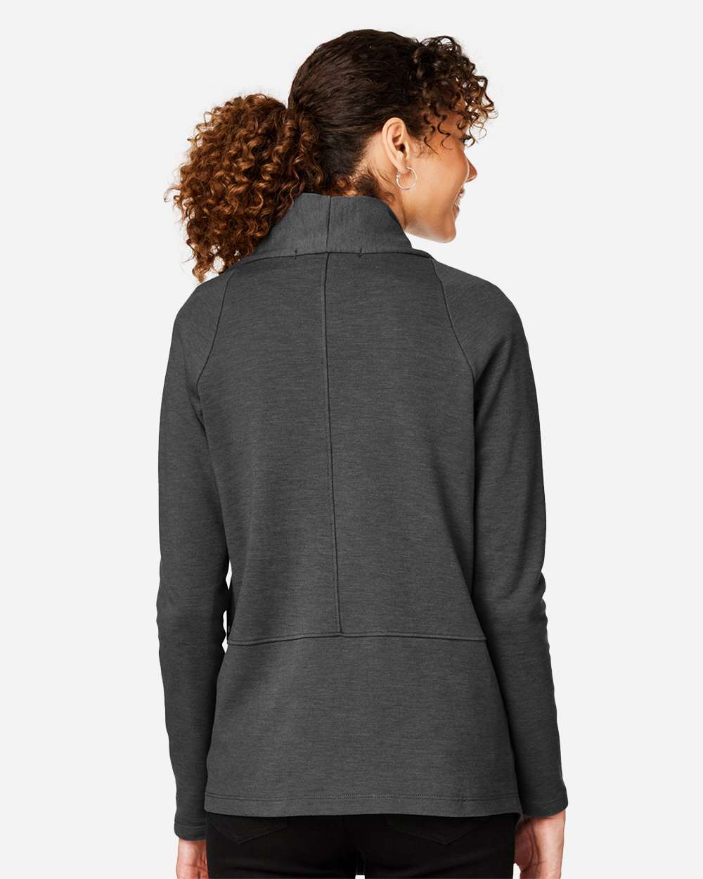 Women's New Classics® Charleston Cardigan - OnModelBack - B665B2502 - Black Melange