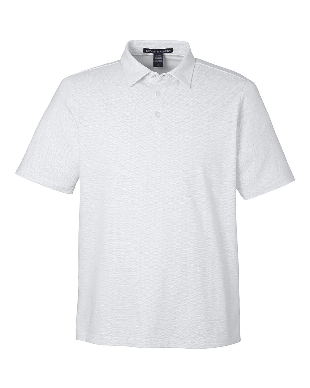 Men's Crownlux Performance® Geo Polo - Front - B620B2003 - White/ Silver