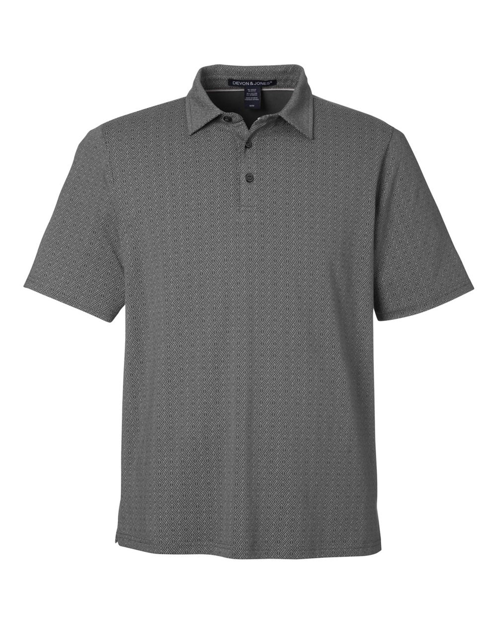 Men's Crownlux Performance® Geo Polo - Front - B620B2133 - Graphite/ Silver