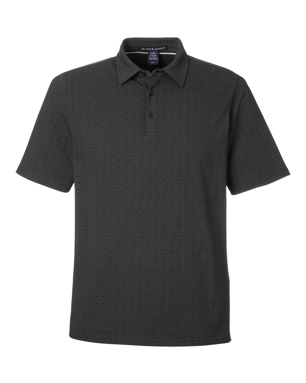 Men's Crownlux Performance® Geo Polo - Front - B620B2503 - Black/ Graphite