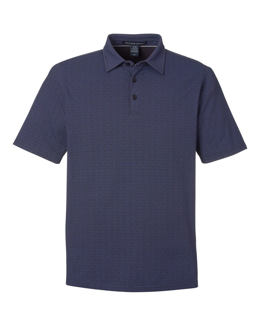 Men's Crownlux Performance® Geo Polo - Front - B620B2653 - Navy/ French Blue