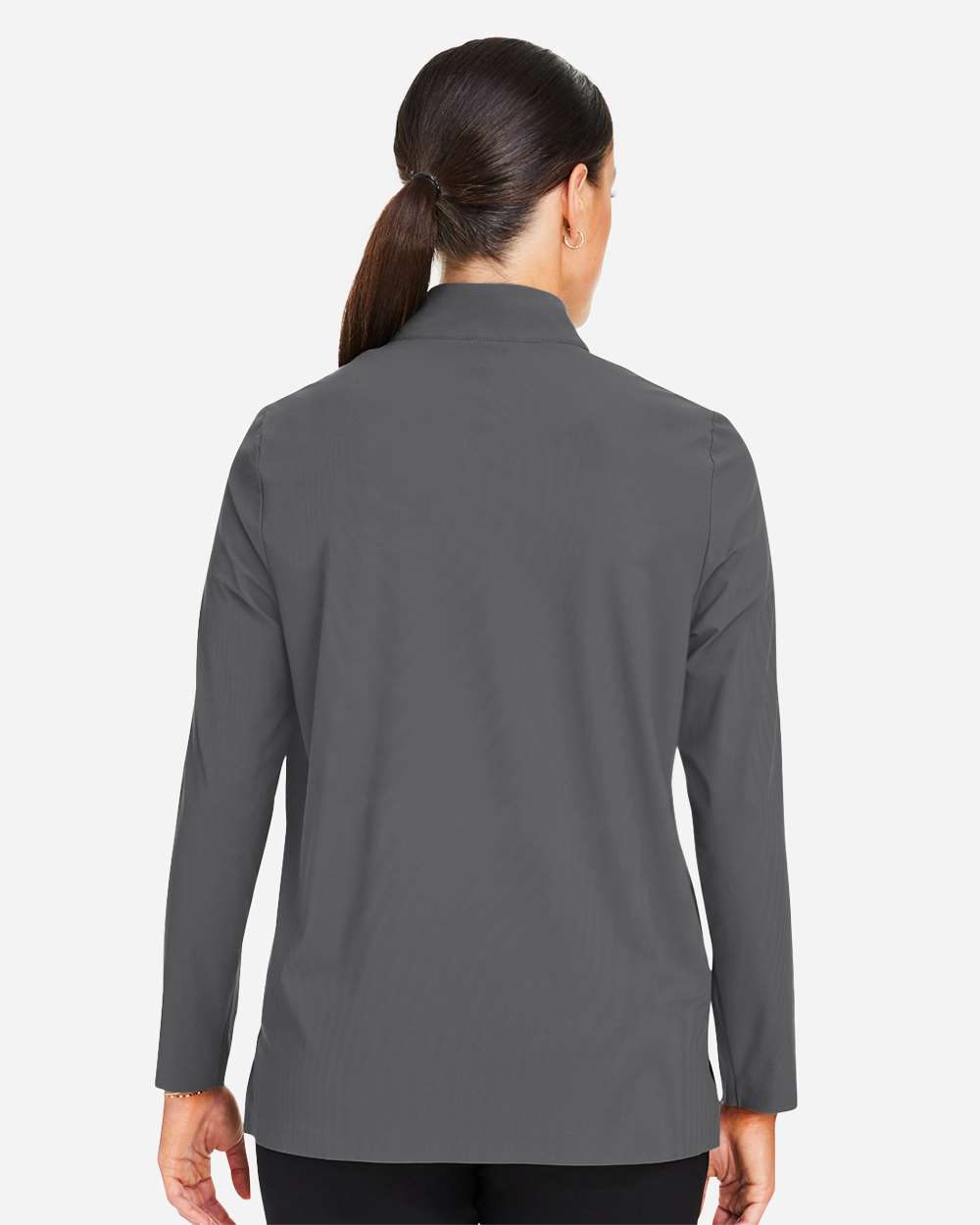Women's CrownLux Performance® Windsor Welded Quarter-Zip Pullover - OnModelBack - B651B2132 - Graphite