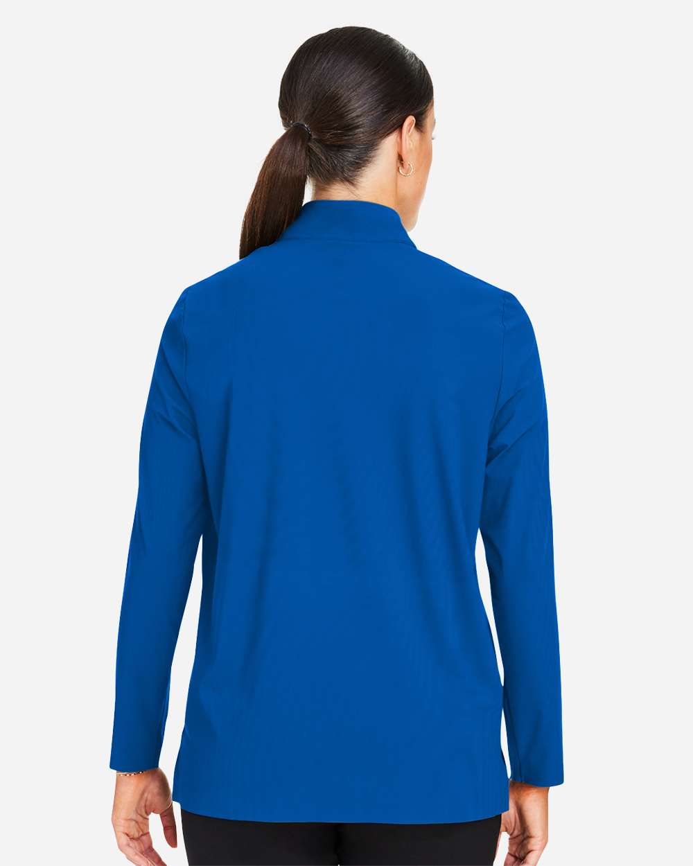 Women's CrownLux Performance® Windsor Welded Quarter-Zip Pullover - OnModelBack - B651B2252 - French Blue