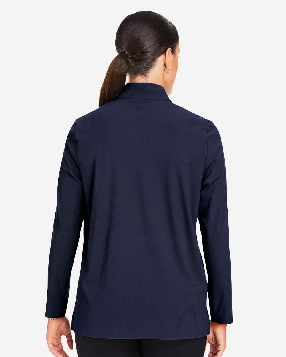 Women's CrownLux Performance® Windsor Welded Quarter-Zip Pullover - OnModelBack - B651B2652 - Navy