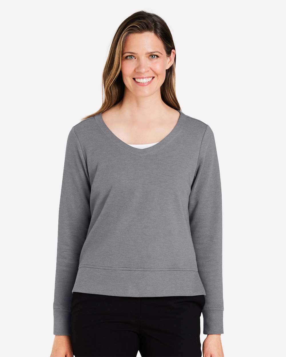 Women's New Classics® Charleston Pullover - OnModelFront - B668B2132 - Graphite Melange