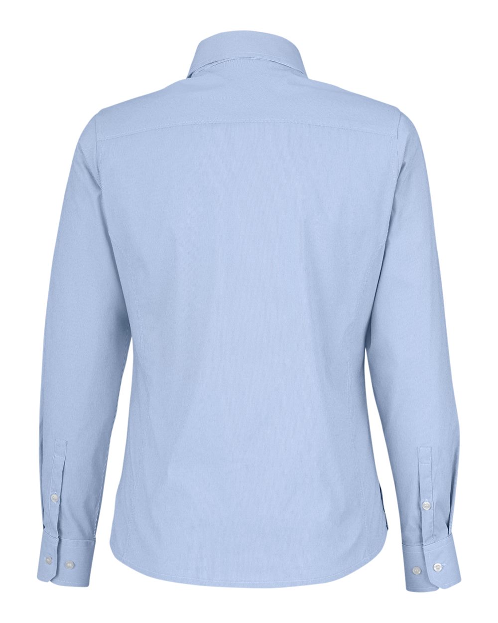 Women's CrownLux Performance® Microstripe Dress Shirt - Back - B686B2252 - French Blue/ White