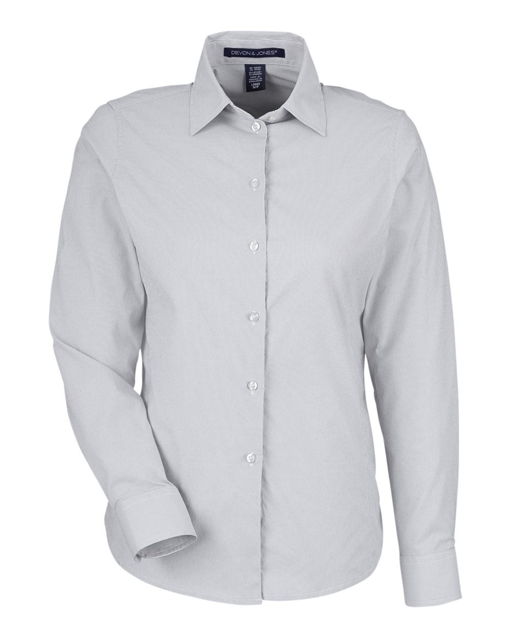 Women's CrownLux Performance® Microstripe Dress Shirt - Front - B686B2132 - Graphite/ White