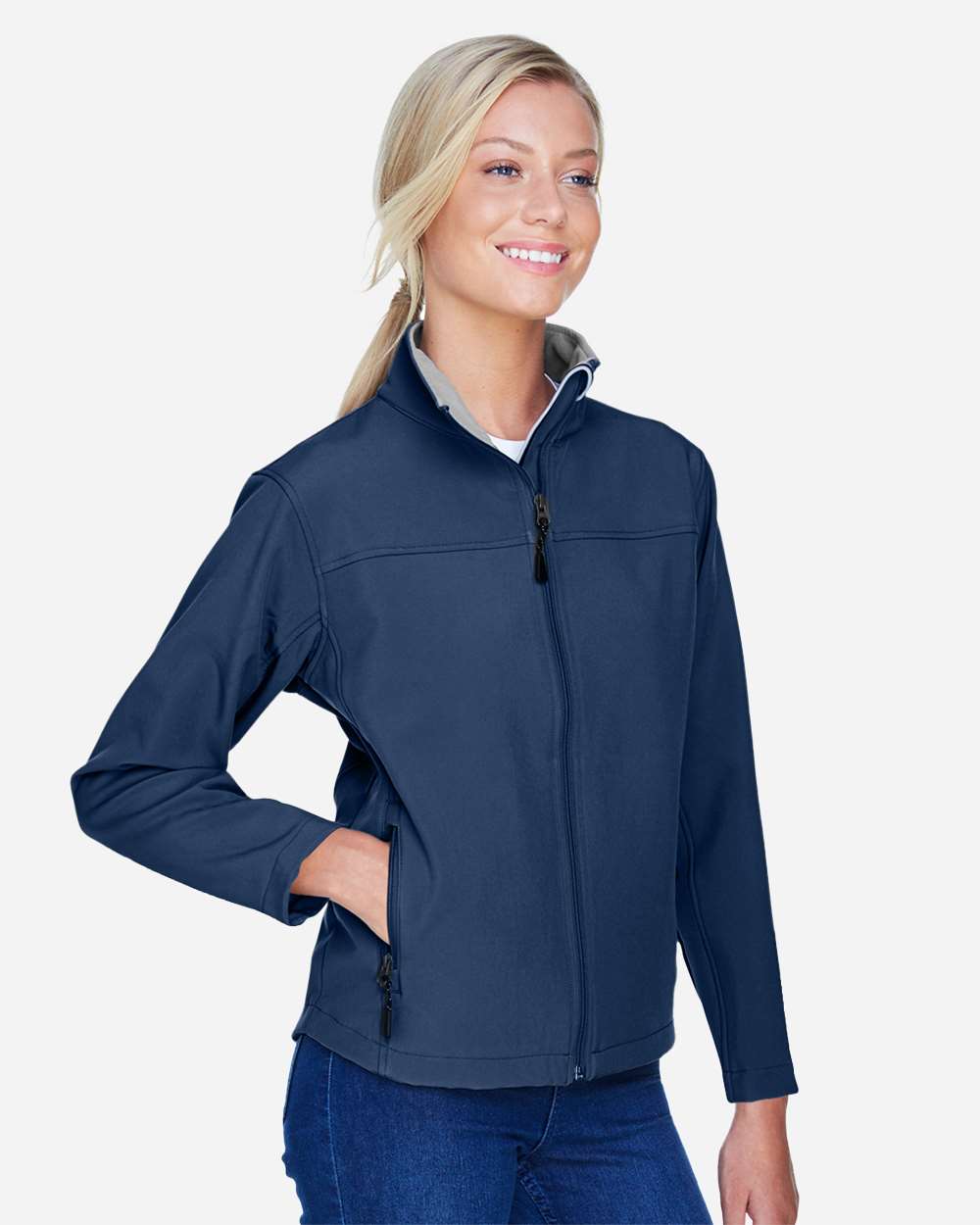 Women's Soft Shell Jacket - OnModelSide - B614B2653 - Navy