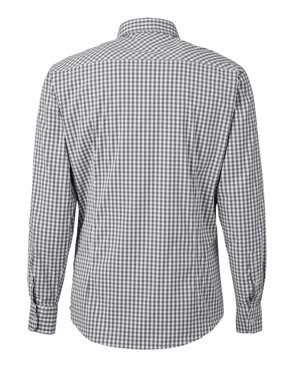 Men's CrownLux Performance® Gingham Dress Shirt - Back - B683B2133 - Graphite/ White