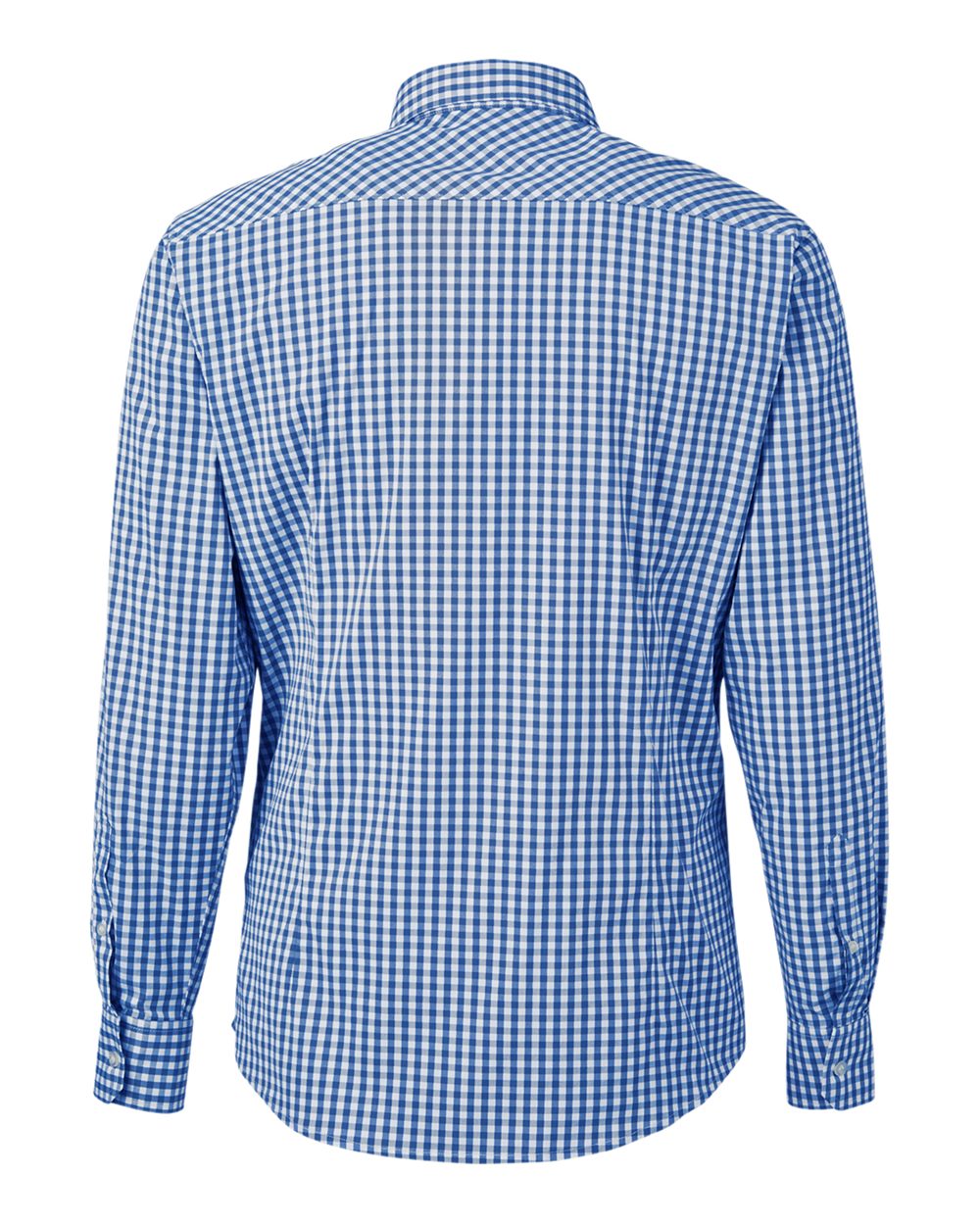 Men's CrownLux Performance® Gingham Dress Shirt - Back - B683B2253 - French Blue/ White