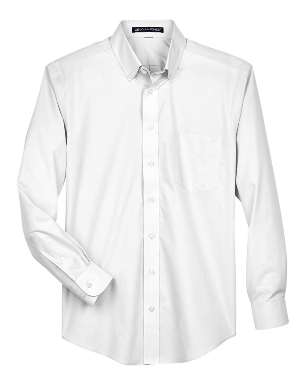 Men's Crown Collection® Broadcloth Woven Dress Shirt - Front - B598B2002 - White