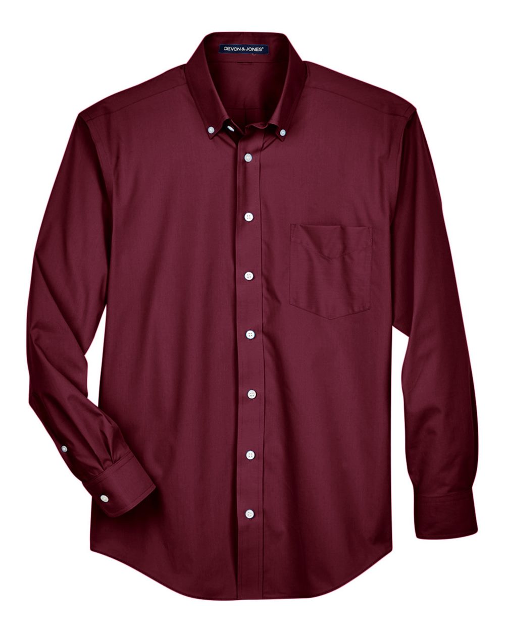 Men's Crown Collection® Broadcloth Woven Dress Shirt - Front - B598B2322 - Burgundy