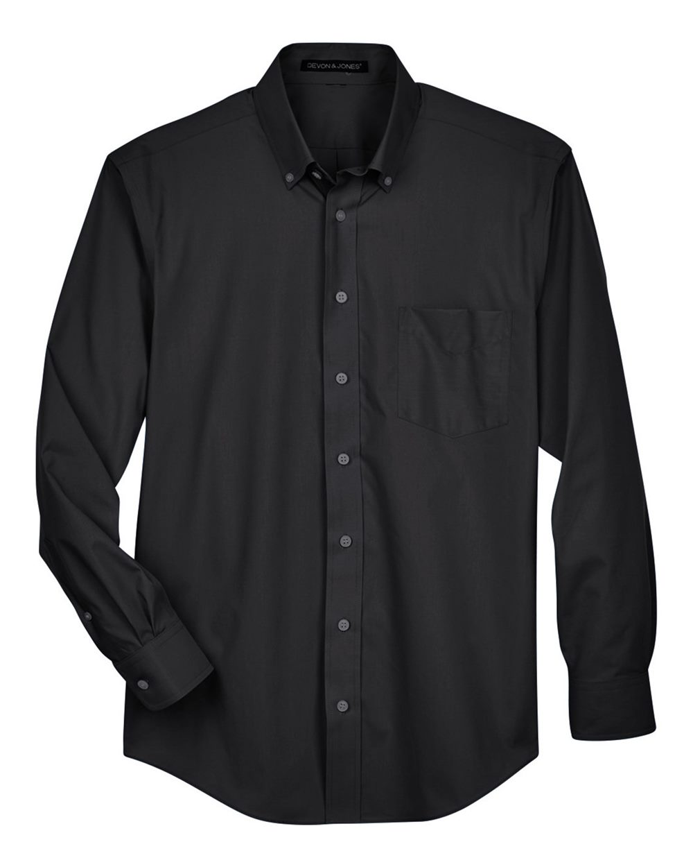 Men's Crown Collection® Broadcloth Woven Dress Shirt - Front - B598B2502 - Black