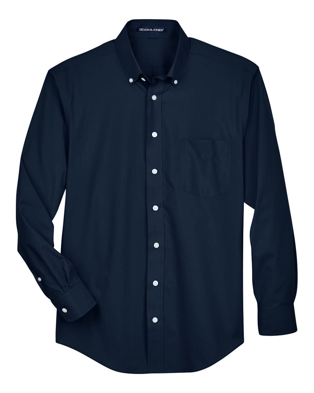 Men's Crown Collection® Broadcloth Woven Dress Shirt - Front - B598B2652 - Navy