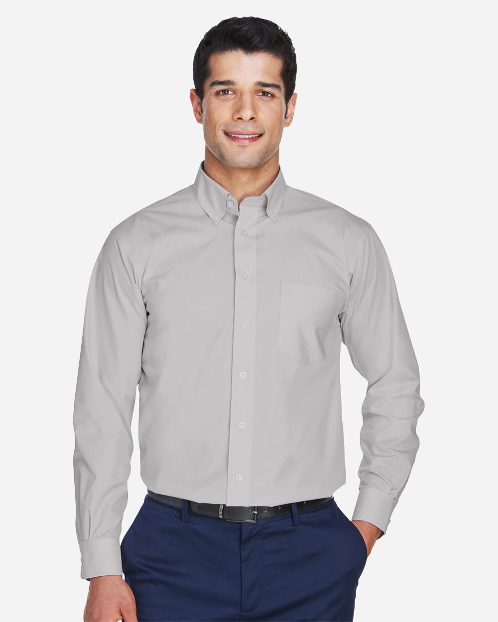 Men's Crown Collection® Broadcloth Woven Dress Shirt - styleImage