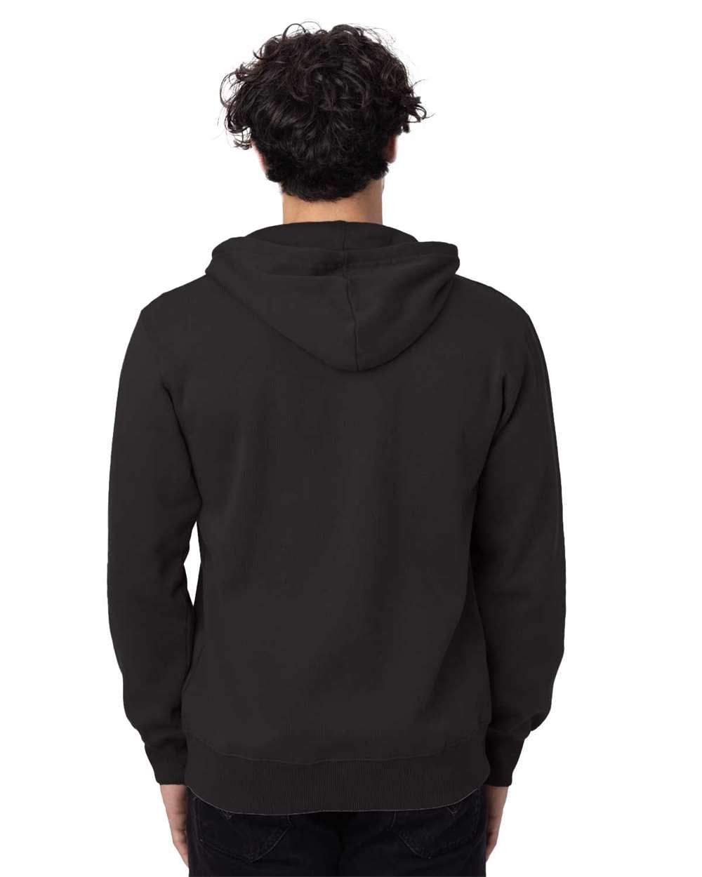 Unisex Heritage Full-Zip Hooded Sweatshirt - OnModelBack - B862E9503 - Black