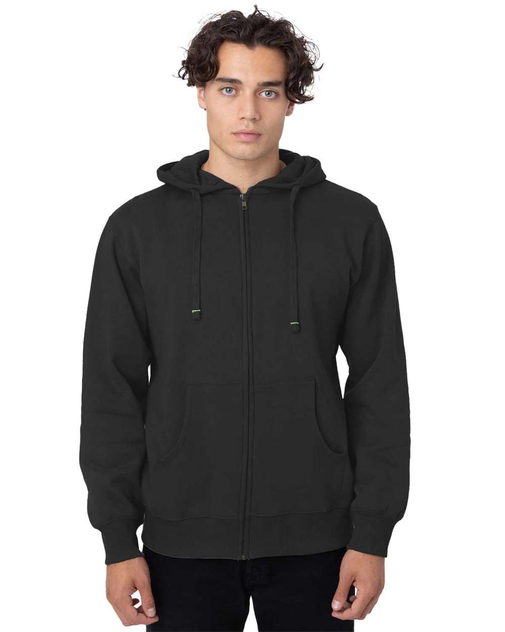 Unisex Heritage Full-Zip Hooded Sweatshirt - OnModelFront - B862E9503 - Black
