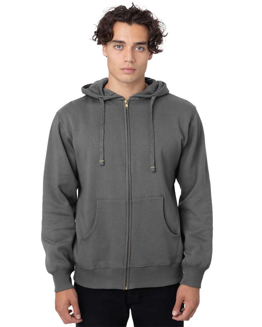 Unisex Heritage Full-Zip Hooded Sweatshirt - OnModelFront - B862E9583 - Charcoal