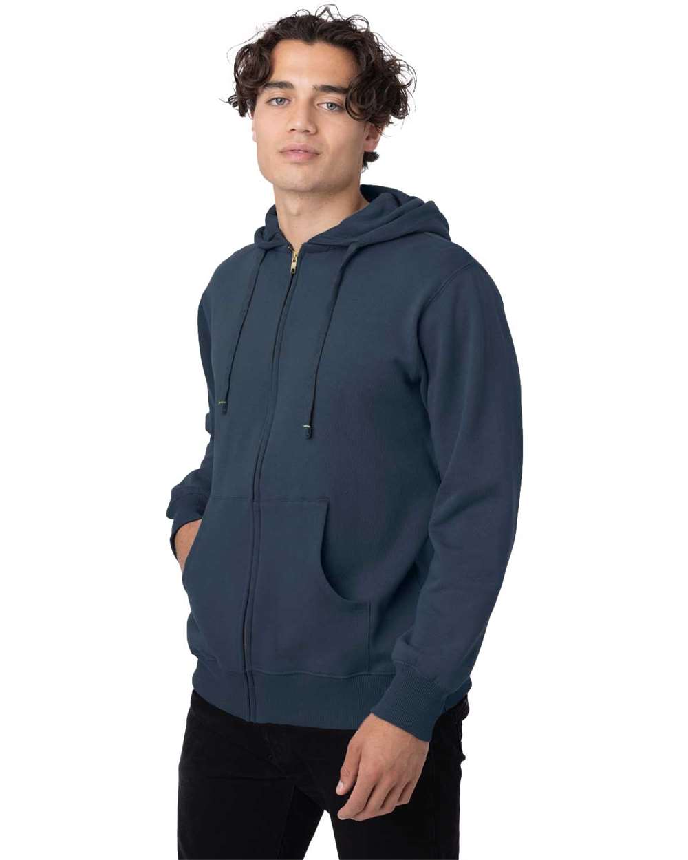 Unisex Heritage Full-Zip Hooded Sweatshirt - OnModelSide - B862E9653 - Pacific