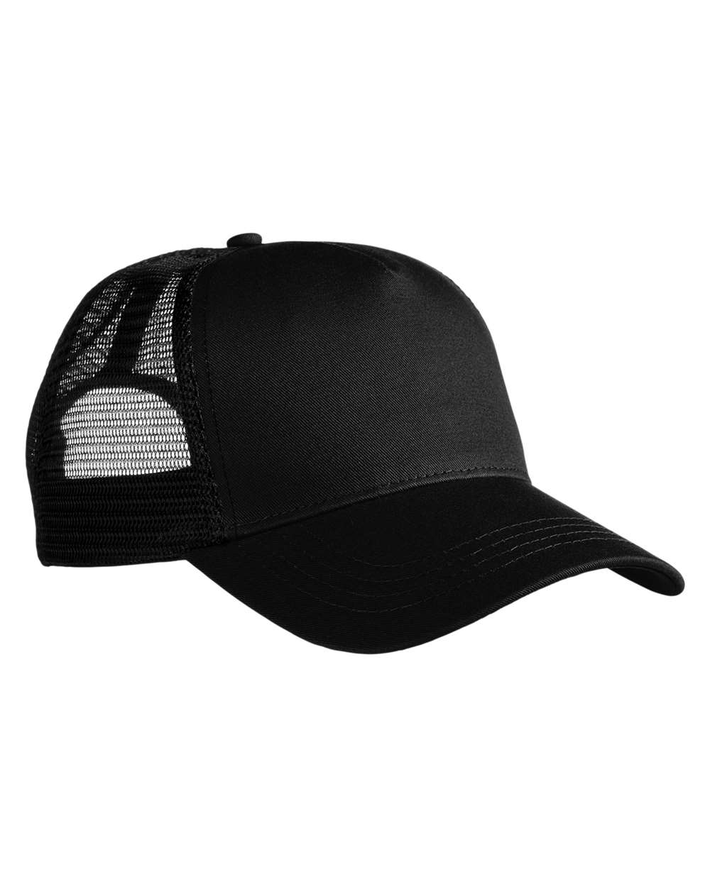 Eco Trucker Cap - Front - B878E9500 - Black/ Black