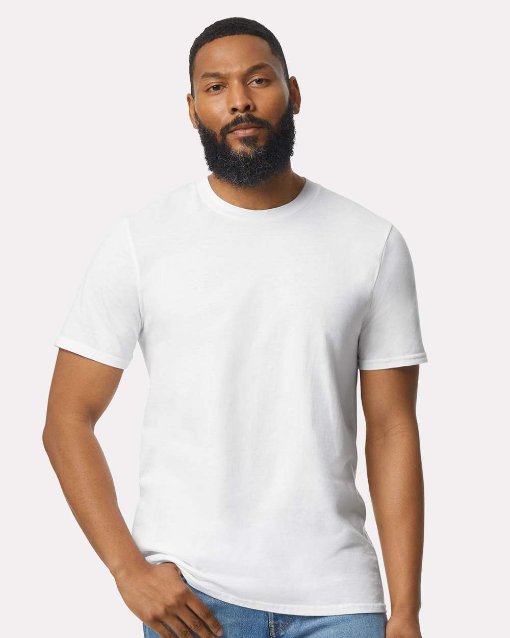 Unisex Softstyle® Lightweight T-Shirt - OnModelFront - B00560002 - White