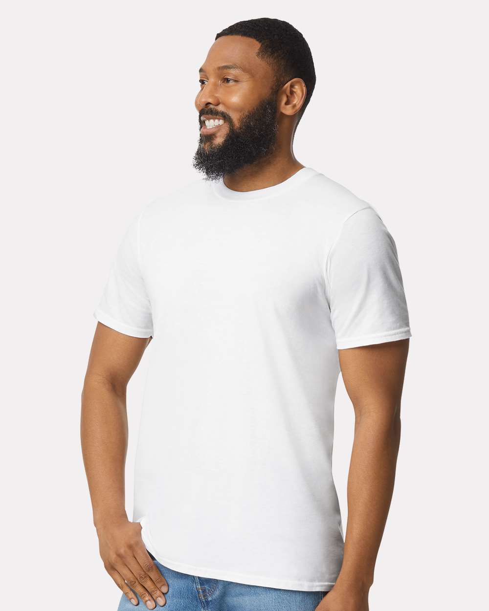 Unisex Softstyle® Lightweight T-Shirt - OnModelSide - B00560002 - White