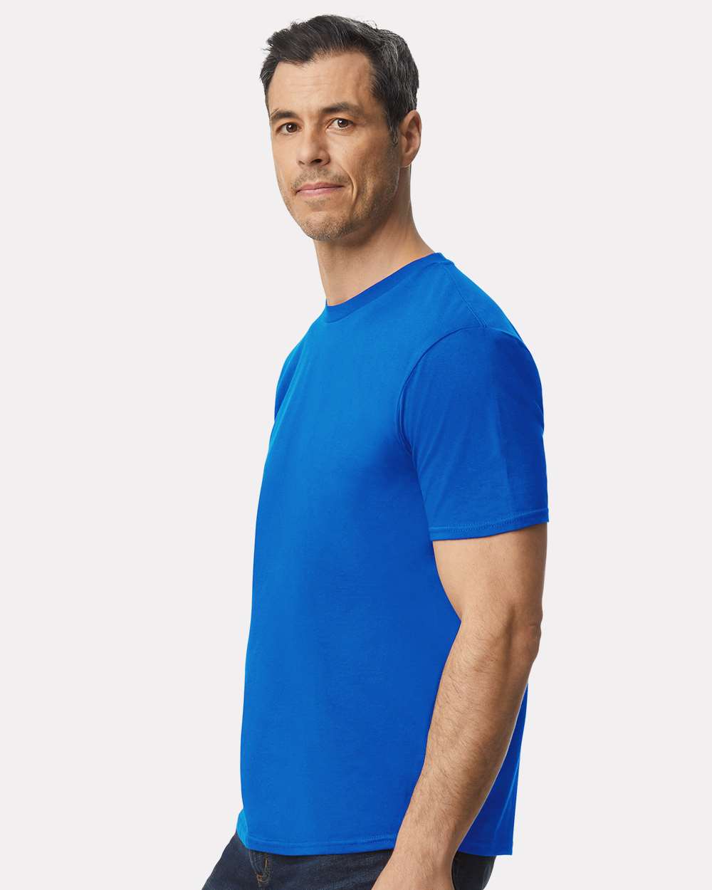 Unisex Softstyle® Lightweight T-Shirt - OnModelSide - B00560753 - Royal Blue