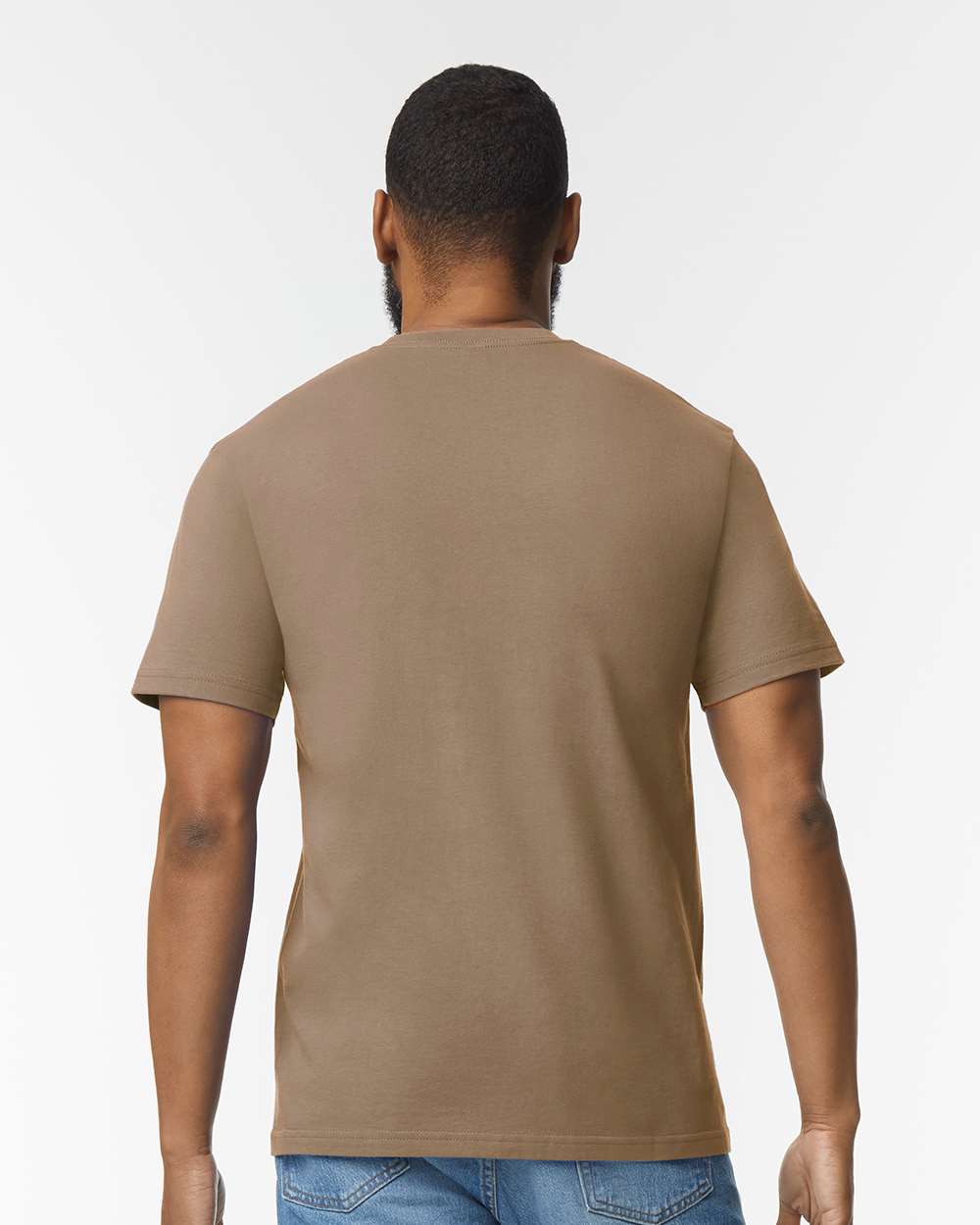 Men's Softstyle® Midweight T-Shirt - OnModelBack - B00860553 - Brown Savana