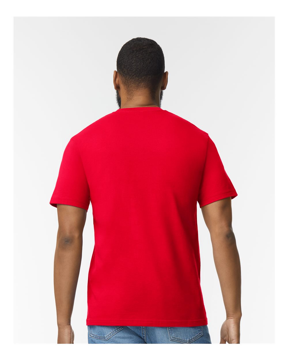 Men's Softstyle® Midweight T-Shirt - OnModelBack - B00860703 - Red