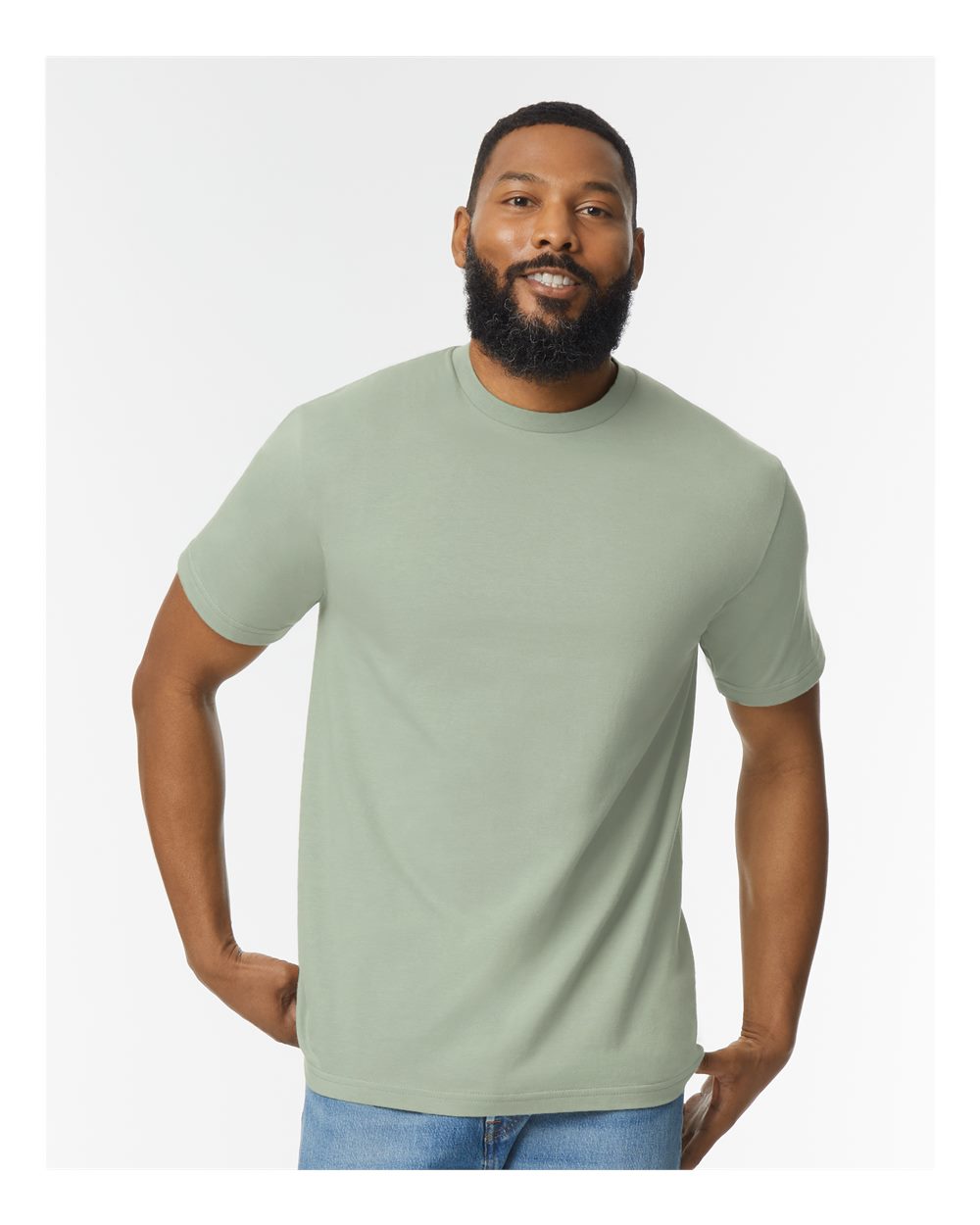 Men's Softstyle® Midweight T-Shirt - OnModelFront - B00860173 - Sage