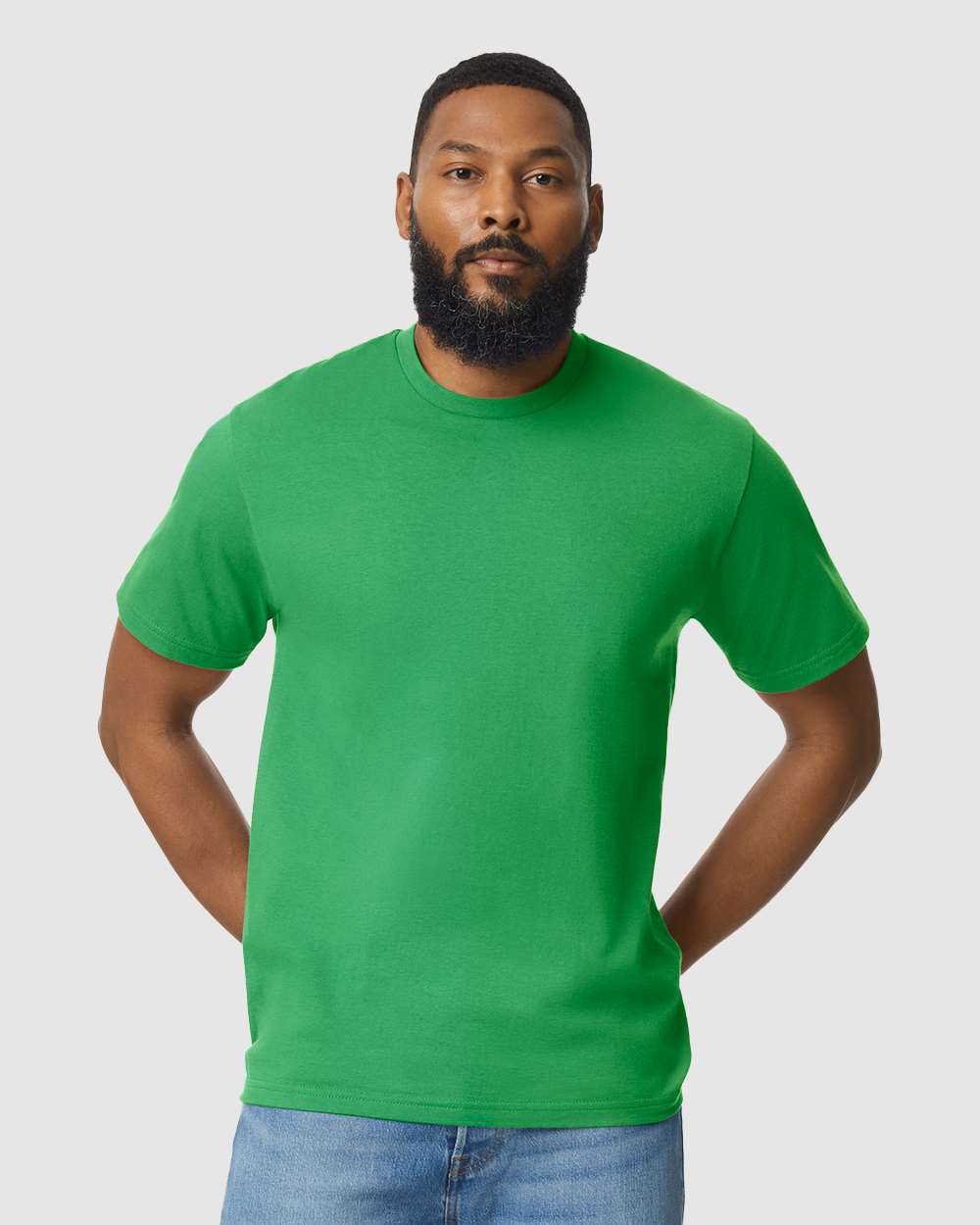 Men's Softstyle® Midweight T-Shirt - OnModelFront - B00860193 - Irish Green
