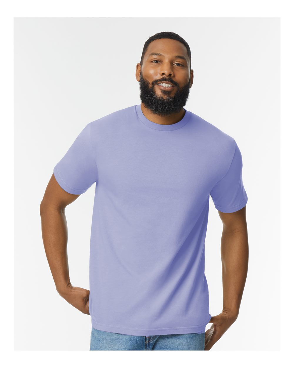 Men's Softstyle® Midweight T-Shirt - OnModelFront - B00860573 - Violet
